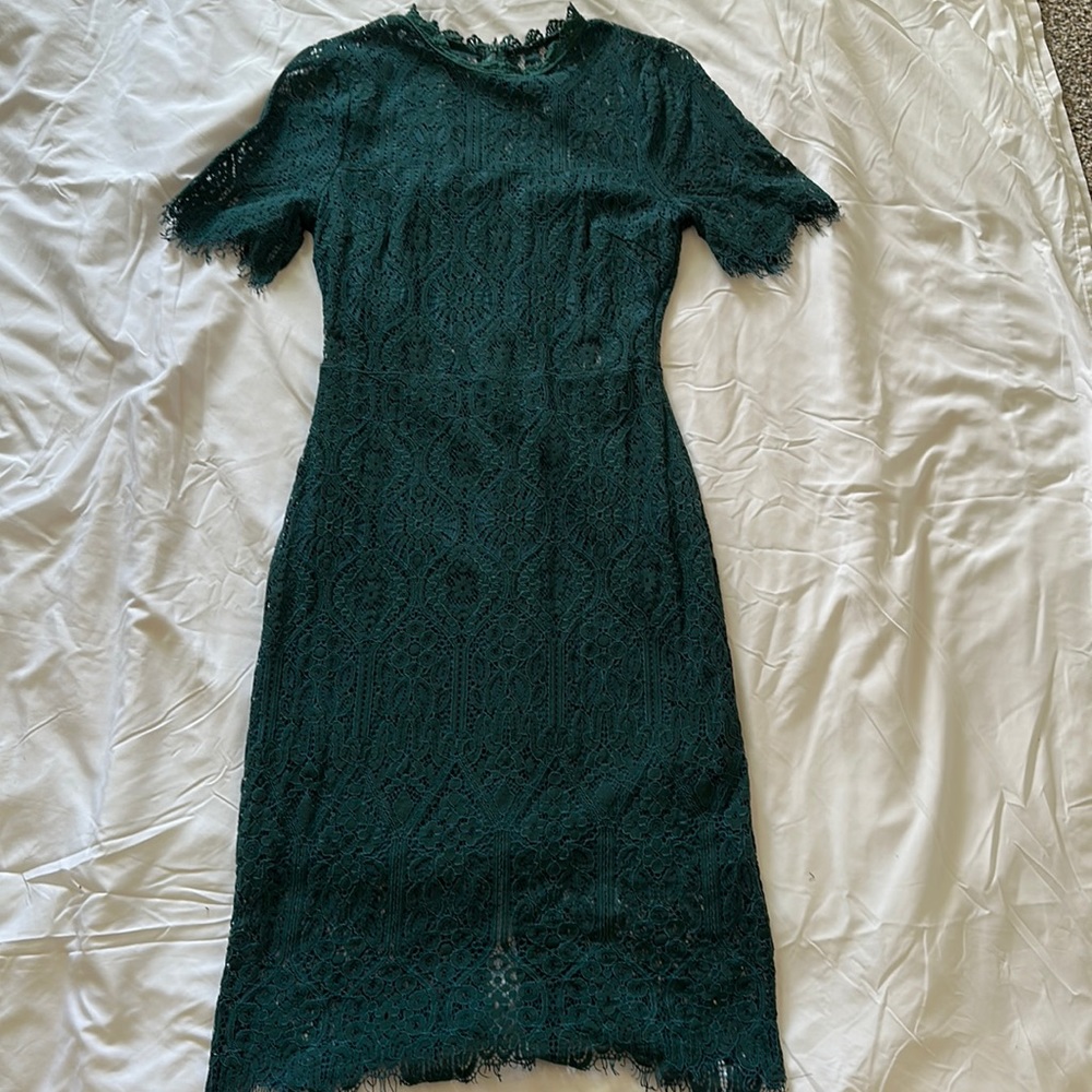 Green lace dress